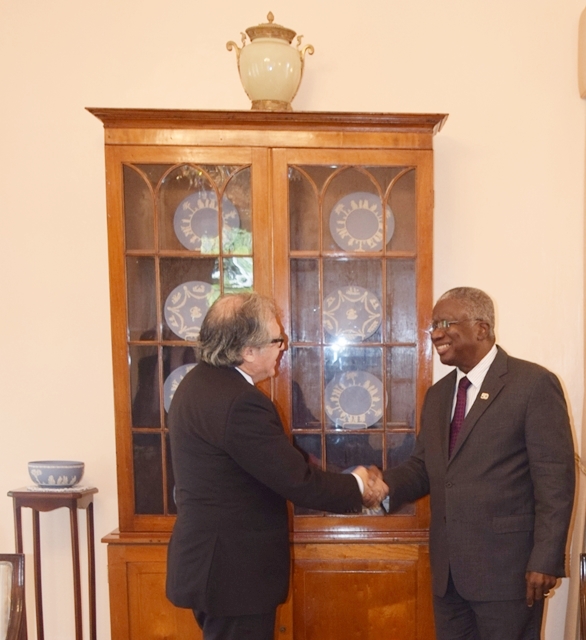 Secretary General of the OAS H.E. Luis Almagro paid a courtesy call on the Prime Minister of Barbados, The Rt. Honourable Freundel Stuart along with Mr. Francis McBarnette, OAS Barbados Representative, at the Official Residence of the Prime Minister, llaro Court,Two Mile Hill, St. Michael, Sept 19 2017(September 19, 2017)